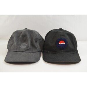 Pepsi Snapback Adjustable Promo Hats x 2 100% Cotton Ballcap Embroidered